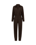 BARBARA BUI FLUID CREPE JUMPSUIT BROWN
