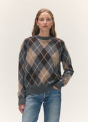 &DAUGHTER AVA ARGYLE CREWNECK GREY