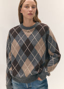 &DAUGHTER AVA ARGYLE CREWNECK GREY