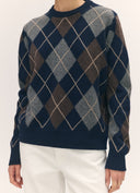 &DAUGHTER AVA ARGYLE CREWNECK NAVY
