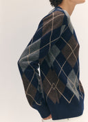 &DAUGHTER AVA ARGYLE CREWNECK NAVY