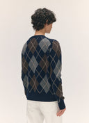 &DAUGHTER AVA ARGYLE CREWNECK NAVY