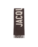 JACQUEMUS LOGO SCARF BROWN