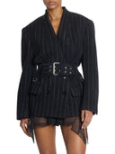 ISABEL MARANT FYMA STRIPED JACKET DARK BLUE