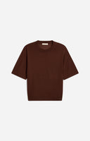 VANESSA BRUNO HADI FINE SHORT SLEEVE KNIT CHOCOLATE BROWN