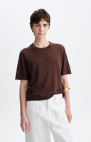 VANESSA BRUNO HADI FINE SHORT SLEEVE KNIT CHOCOLATE BROWN