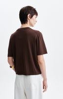 VANESSA BRUNO HADI FINE SHORT SLEEVE KNIT CHOCOLATE BROWN