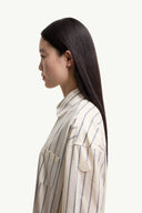MONCLER STRIPED COTTON AND SILK SHIRT
