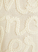 MONCLER EMBROIDERED LOGO KNIT PULL ECRU