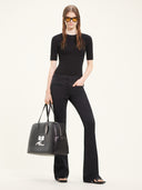 COURRÈGES LIGHT RIBBED PULL BLACK