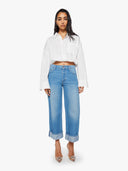MOTHER THE SMOOTHIE CROP CUFF DENIM