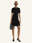 COURRÈGES PIQUE POLO DRESS BLACK
