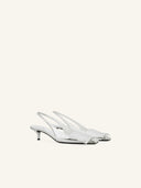 COURRÈGES FOLD MIRROR SLINGBACKS SILVER