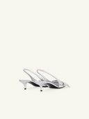 COURRÈGES FOLD MIRROR SLINGBACKS SILVER