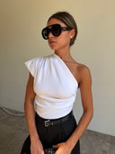 THE GARMENT GLAM ASYMMETRIC TOP CREAM