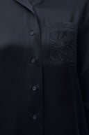 LOEWE SILK ANAGRAM PYJAMA BLOUSE MIDNIGHT BLUE
