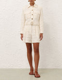 ZIMMERMANN ILLUMINATE LACE SHORT CREAM