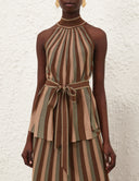 ZIMMERMANN HYPNOTIC HALTER TOP METALLIC STRIPED