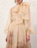 ZIMMERMANN MEMENTO ORGANZA BLOUSE SEPIA