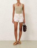 ZIMMERMANN ROSELIGHT DENIM SHORT CREAM