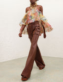 ZIMMERMANN LUNA FANNED CAMISOLE SPLICED FLORAL