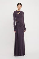 VICTORIA BECKHAM TIE FRONT DRESS FIG