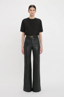 VICTORIA BECKHAM ALINA LEATHER TROUSER BLACK