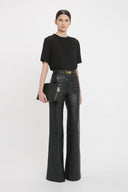 VICTORIA BECKHAM ALINA LEATHER TROUSER BLACK