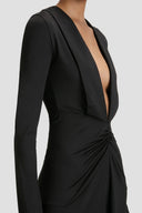 VICTORIA BECKHAM DRESS DEEP V-NECK BLACK