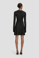 VICTORIA BECKHAM DRESS DEEP V-NECK BLACK