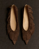 JW ANDERSON RUFFLE BALLERINA FLATS BROWN