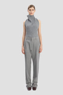 VICTORIA BECKHAM TROUSER DROP-WAIST LIGHT GREY