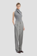VICTORIA BECKHAM TROUSER DROP-WAIST LIGHT GREY