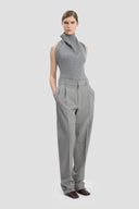 VICTORIA BECKHAM TROUSER DROP-WAIST LIGHT GREY