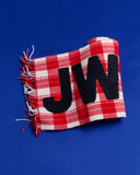 JW ANDERSON CHECKERED LOGO SCARF RED/WHITE