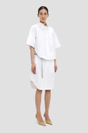 VICTORIA BECKHAM TRAPEZE SHIRT OVSD OPTIC WHITE