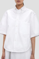 VICTORIA BECKHAM TRAPEZE SHIRT OVSD OPTIC WHITE