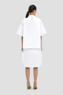 VICTORIA BECKHAM TRAPEZE SHIRT OVSD OPTIC WHITE
