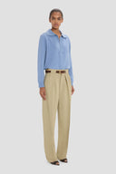 VICTORIA BECKHAM TAILORED TROUSER ANTARTIC GREY