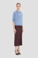 VICTORIA BECKHAM GENEVIEVE POLO COLLAR JUMPER OCEAN MIST