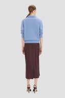 VICTORIA BECKHAM GENEVIEVE POLO COLLAR JUMPER OCEAN MIST