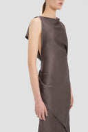 VICTORIA BECKHAM KYRA DRAPED MIDI DRESS ORE