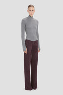 VICTORIA BECKHAM GEORGIA RIBBED KNIT GREY