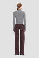 VICTORIA BECKHAM GEORGIA RIBBED KNIT GREY