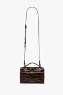 VICTORIA BECKHAM VANITY BAG CROC DARK BROWN