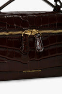 VICTORIA BECKHAM VANITY BAG CROC DARK BROWN