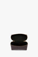 VICTORIA BECKHAM VANITY BAG CROC DARK BROWN