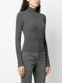 PATOU PULL RIBBED HIGH NECK GREY