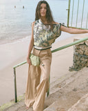 VERONICA BEARD HERON WIDE LEG TROUSER BEIGE