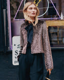 VERONICA BEARD BANCROFF CROPPED SEQUIN JACKET COPPER